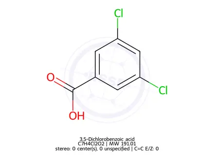 Chemical structure of 3,5-Dichlorobenzoic acid