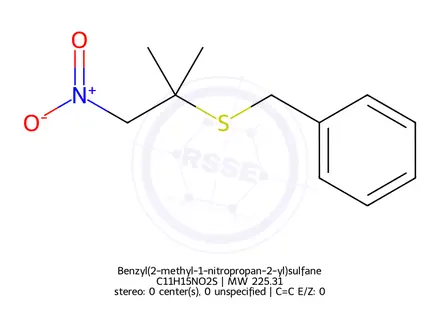 Chemical structure of Benzyl(2-methyl-1-nitropropan-2-yl)sulfane