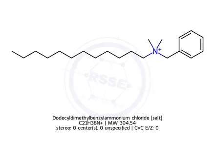 Chemical structure of Dodecyldimethylbenzylammonium chloride
