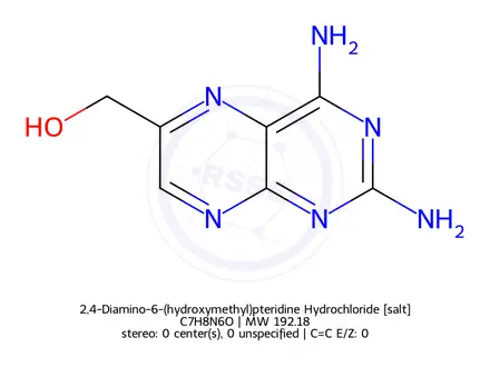 Chemical structure of 2,4-Diamino-6-(hydroxymethyl)pteridine Hydrochloride
