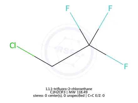 Chemical structure of 1,1,1-trifluoro-2-chloroethane