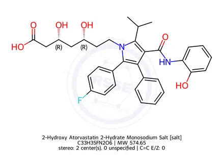 Chemical structure of 2-Hydroxy Atorvastatin 2-Hydrate Monosodium Salt