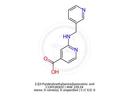 Chemical structure of 2-[(3-Pyridinylmethyl)amino]isonicotinic acid