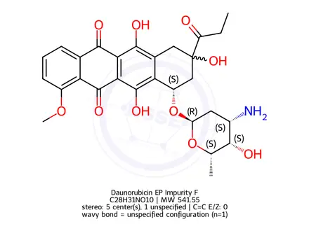 Chemical structure of Daunorubicin EP Impurity F