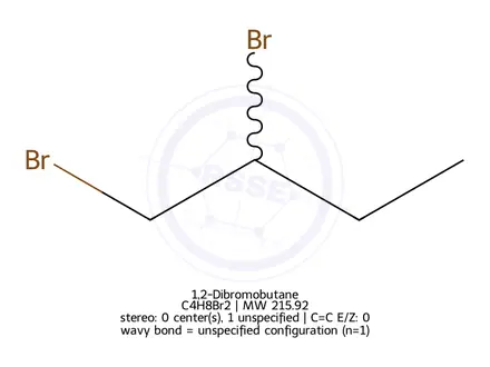 Chemical structure of 1,2-Dibromobutane