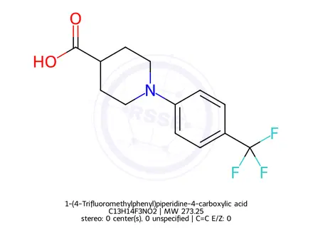 Chemical structure of 1-(4-Trifluoromethylphenyl)piperidine-4-carboxylic acid