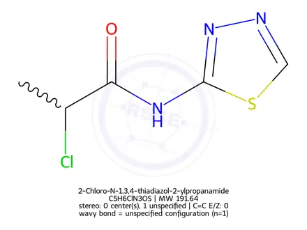 Chemical structure of 2-Chloro-N-1,3,4-thiadiazol-2-ylpropanamide