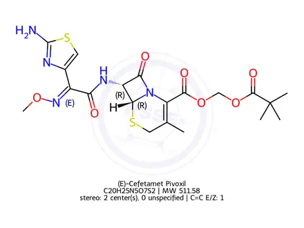 Chemical structure of (7E)-Cefetamet Pivoxil