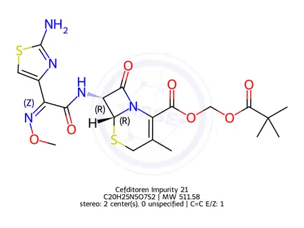 Chemical structure of Cefditoren Impurity 21
