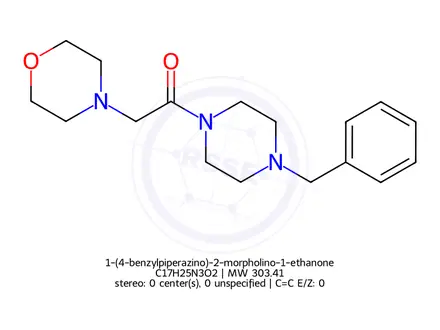 Chemical structure of 1-(4-benzylpiperazino)-2-morpholino-1-ethanone