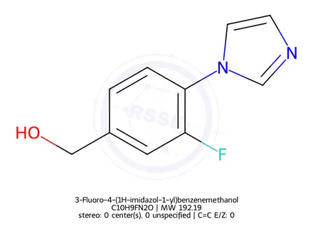 Chemical structure of 3-Fluoro-4-(1H-imidazol-1-yl)benzenemethanol