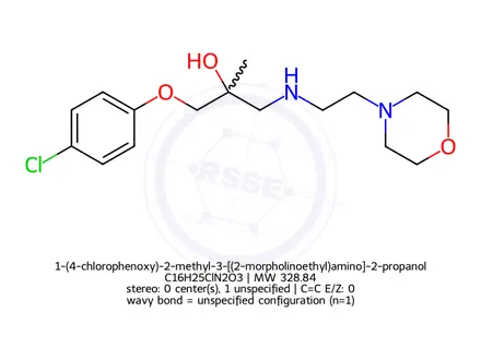 Chemical structure of 1-(4-chlorophenoxy)-2-methyl-3-[(2-morpholinoethyl)amino]-2-propanol