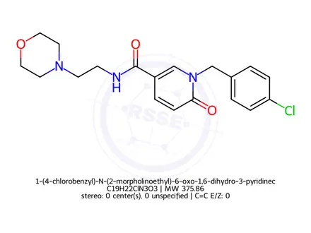 Chemical structure of 1-(4-chlorobenzyl)-N-(2-morpholinoethyl)-6-oxo-1,6-dihydro-3-pyridinecarboxamide