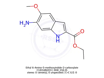 Chemical structure of Ethyl 6-Amino-5-methoxyindole-2-carboxylate