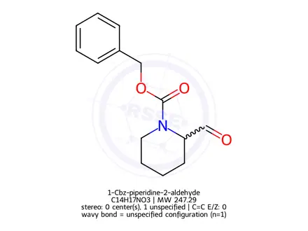 Chemical structure of 1-Cbz-piperidine-2-aldehyde