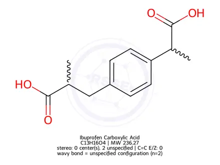 Chemical structure of Ibuprofen Carboxylic Acid