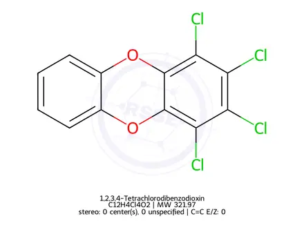 Chemical structure of 1,2,3,4-Tetrachlorodibenzo-p-dioxin