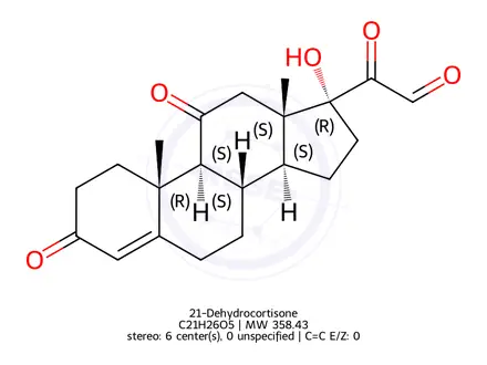 Chemical structure of 21-Dehydro-Cortisone