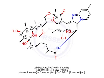 Chemical structure of 25-Desacetyl Rifaximin
