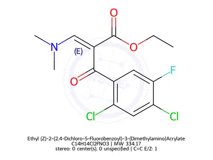 Chemical structure of Ethyl (Z)-2-(2,4-Dichloro-5-Fluorobenzoyl)-3-(Dimethylamino)Acrylate