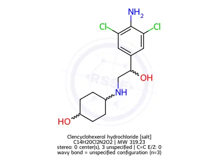 Chemical structure of Clencyclohexerol hydrochloride