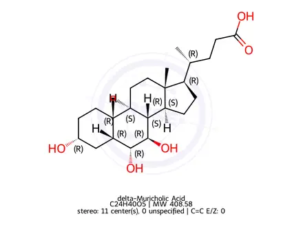 Chemical structure of delta-Muricholic Acid