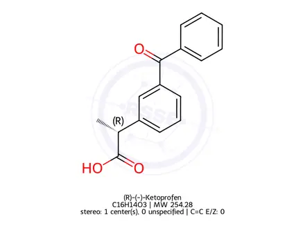 Chemical structure of (R)-Ketoprofen Trometamol