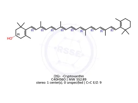Chemical structure of (3S)-β-Cryptoxanthin