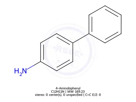 Chemical structure of 4-Aminobiphenyl