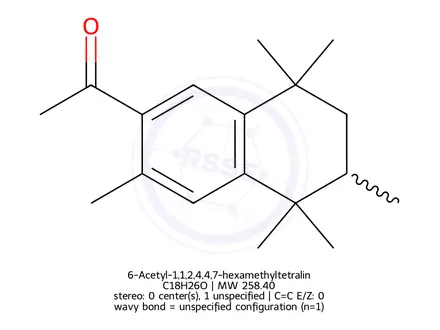 Chemical structure of 6-Acetyl-1,1,2,4,4,7-hexamethyltetralin