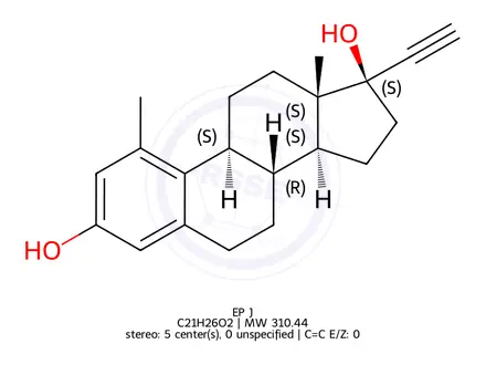 Chemical structure of Ethinylestradiol EP Impurity J
