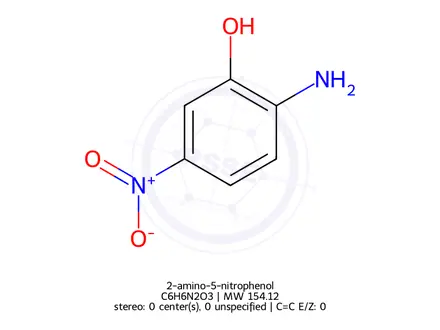 Chemical structure of 2-amino-5-nitrophenol