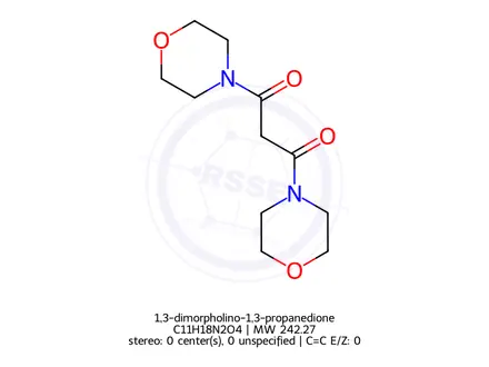 Chemical structure of 1,3-dimorpholino-1,3-propanedione