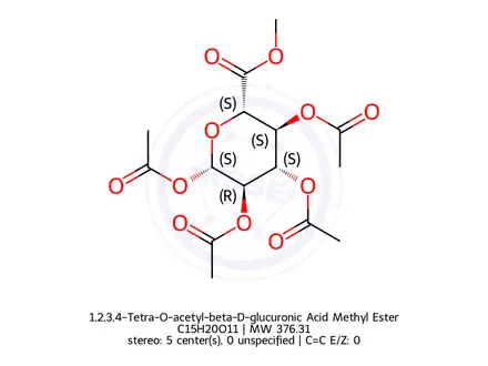 Chemical structure of 1,2,3,4-Tetra-O-acetyl-beta-D-glucuronic Acid Methyl Ester