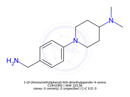 Chemical structure of 1-(4-(Aminomethyl)phenyl)-N,N-dimethylpiperidin-4-amine
