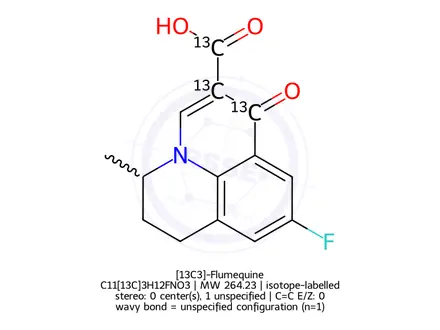 Chemical structure of [13C3]-Flumequine