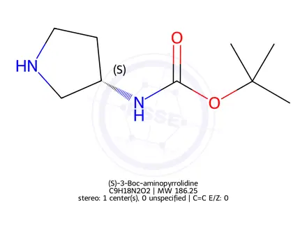 Chemical structure of (S)-3-Boc-aminopyrrolidine