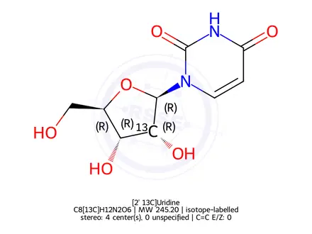 Chemical structure of [2'-13C]uridine
