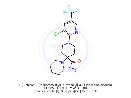 Chemical structure of 1-[3-chloro-5-(trifluoromethyl)-2-pyridinyl]-4-(1-piperidino)piperidine-4-carboxamide