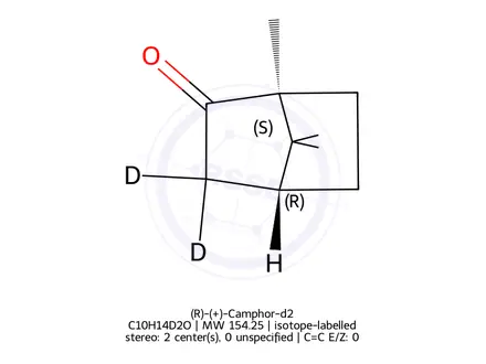 Chemical structure of (R)-(+)-Camphor-d2