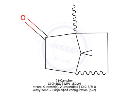 Chemical structure of (±)-Camphor