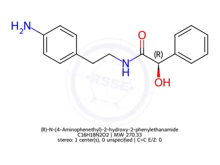 Chemical structure of (R)-N-(4-Aminophenethyl)-2-hydroxy-2-phenylethanamide