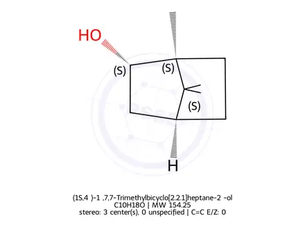 Chemical structure of (1S,4β)-1α,7,7-Trimethylbicyclo[2.2.1]heptane-2β-ol