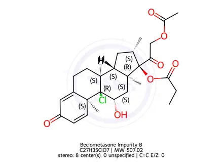 Chemical structure of Beclometasone Impurity B