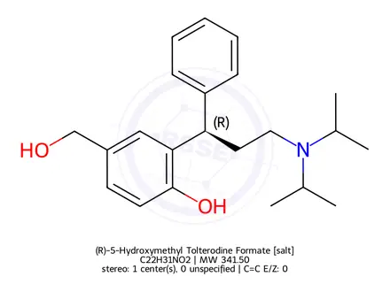 Chemical structure of (R)-5-Hydroxymethyl Tolterodine Formate