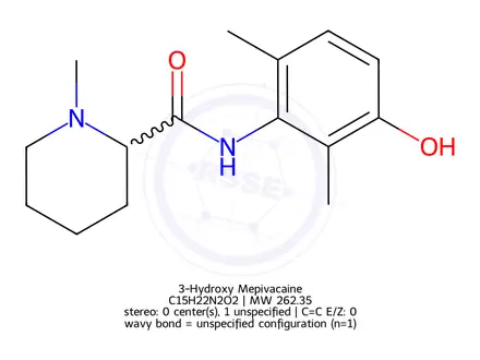 Chemical structure of 3-Hydroxy Mepivacaine