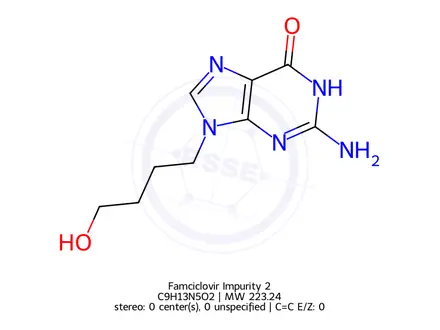 Chemical structure of 2-Amino-9-(4-hydroxybutyl)-9H-purin-6-ol