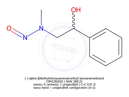 Chemical structure of 2-Hydroxy-2-Phenylethylmethylnitrosamine