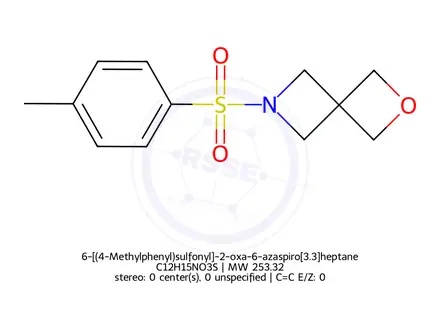 Chemical structure of 6-[(4-Methylphenyl)sulfonyl]-2-oxa-6-azaspiro[3.3]heptane