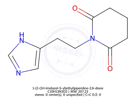 Chemical structure of 1-(2-(1H-Imidazol-5-yl)ethyl)piperidine-2,6-dione